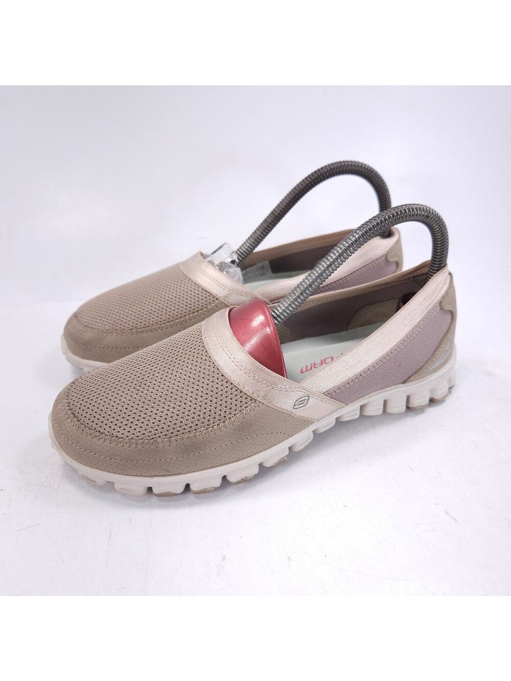 Skechers EZ Flex Take It Easy Walking Slip On Shoe Womens Size 6.5 22258 Beige
